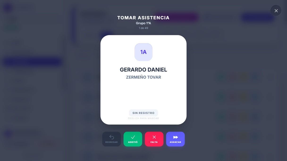 Toma de asistencia