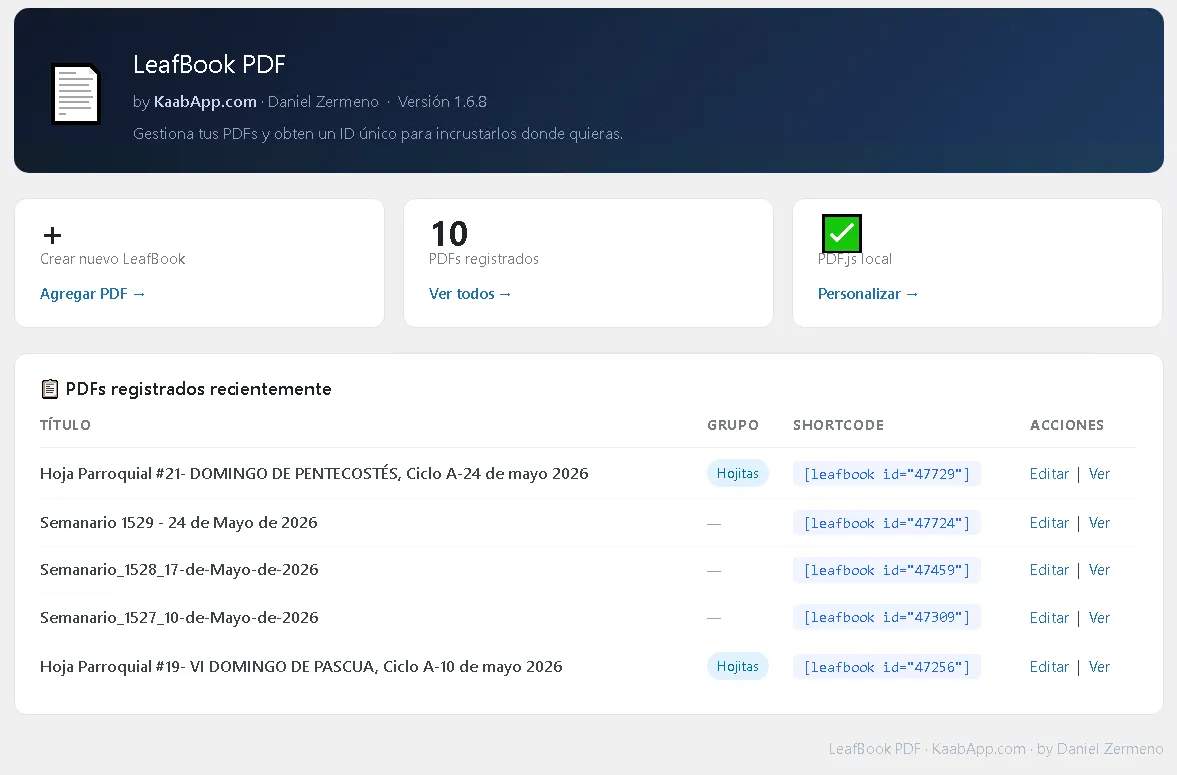 LeafBook PDF Dashboard
